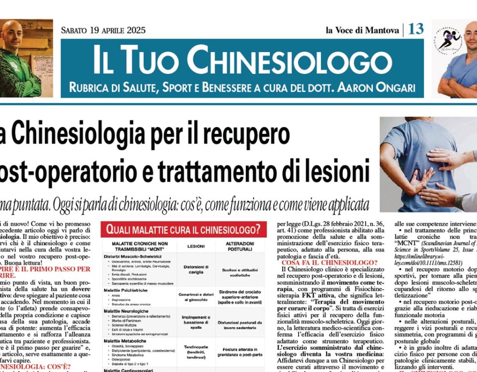 ARTICOLO AARON ONGARI VOCE DI MANTOVA SPORT E BENESSERE